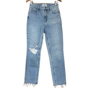 Paige Stella Straight Leg Denim Gnarly Destructed size 27